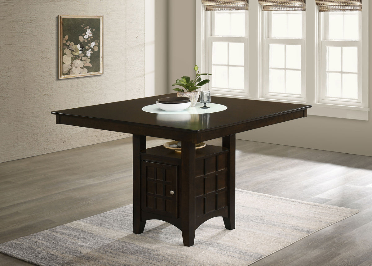 Gabriel Square Counter Height Dining Table with Storage Cappuccino