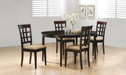 Gabriel 5-Piece Lattice-Back Oval Extension Dining Set Cappuccino