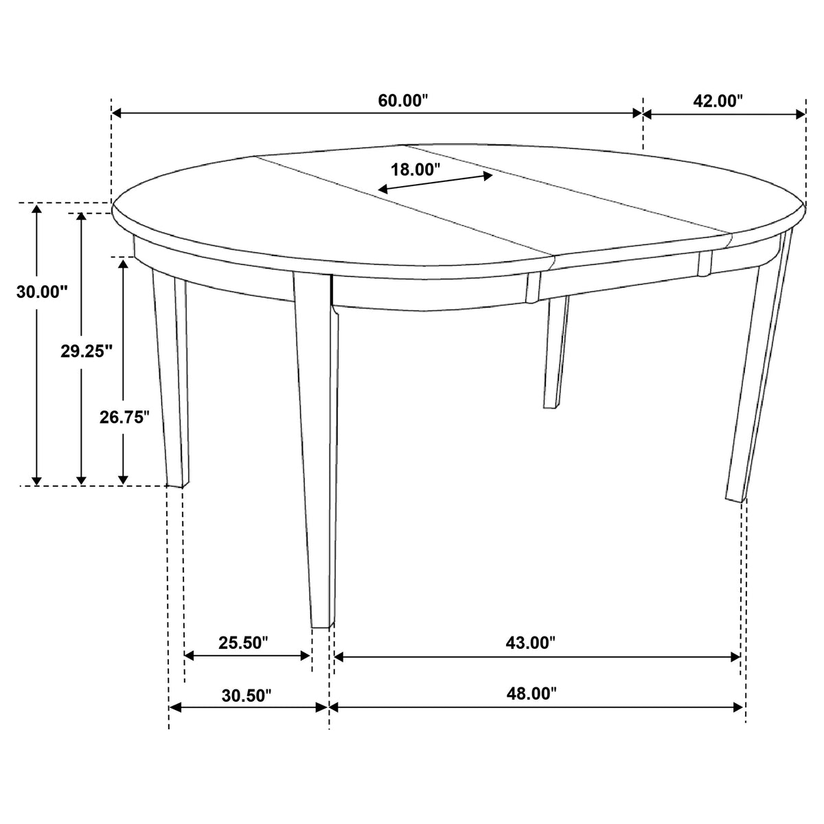 Gabriel Oval Extension Dining Table with Removable Leaf Cappuccino