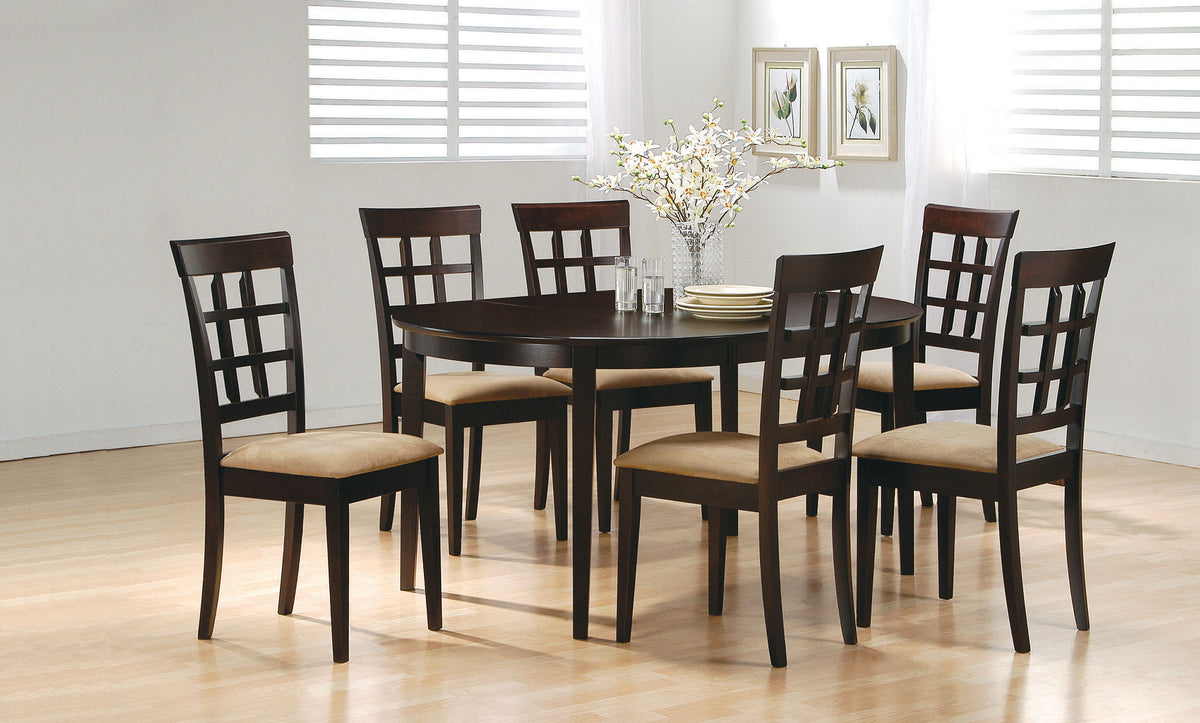 Gabriel Oval Extension Dining Table with Removable Leaf Cappuccino