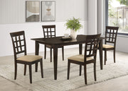 Gabriel 5-Piece Lattice-Back Rectangular Dining Set Cappuccino