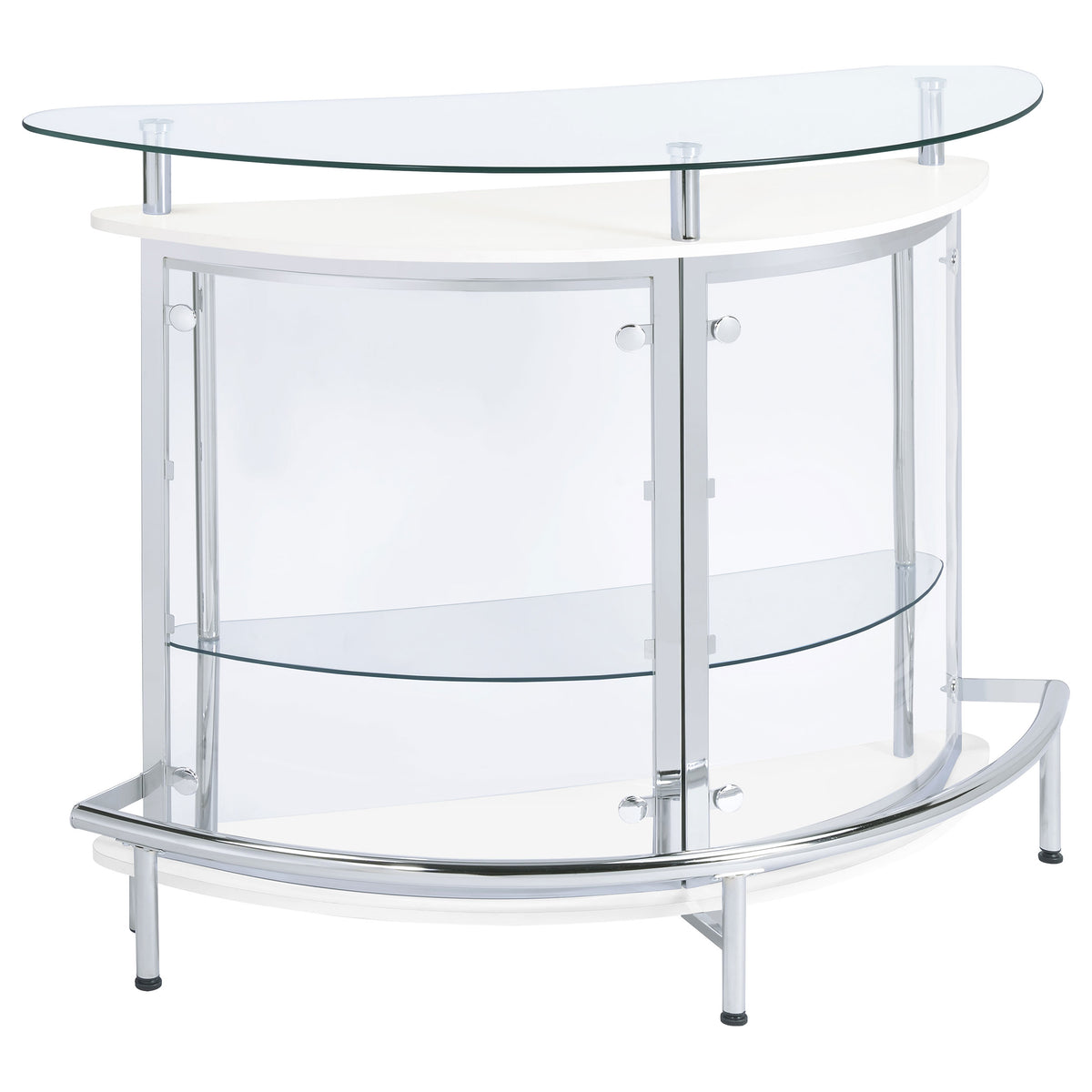Amarillo Freestanding Glass Top Home Bar Wine Cabinet - White