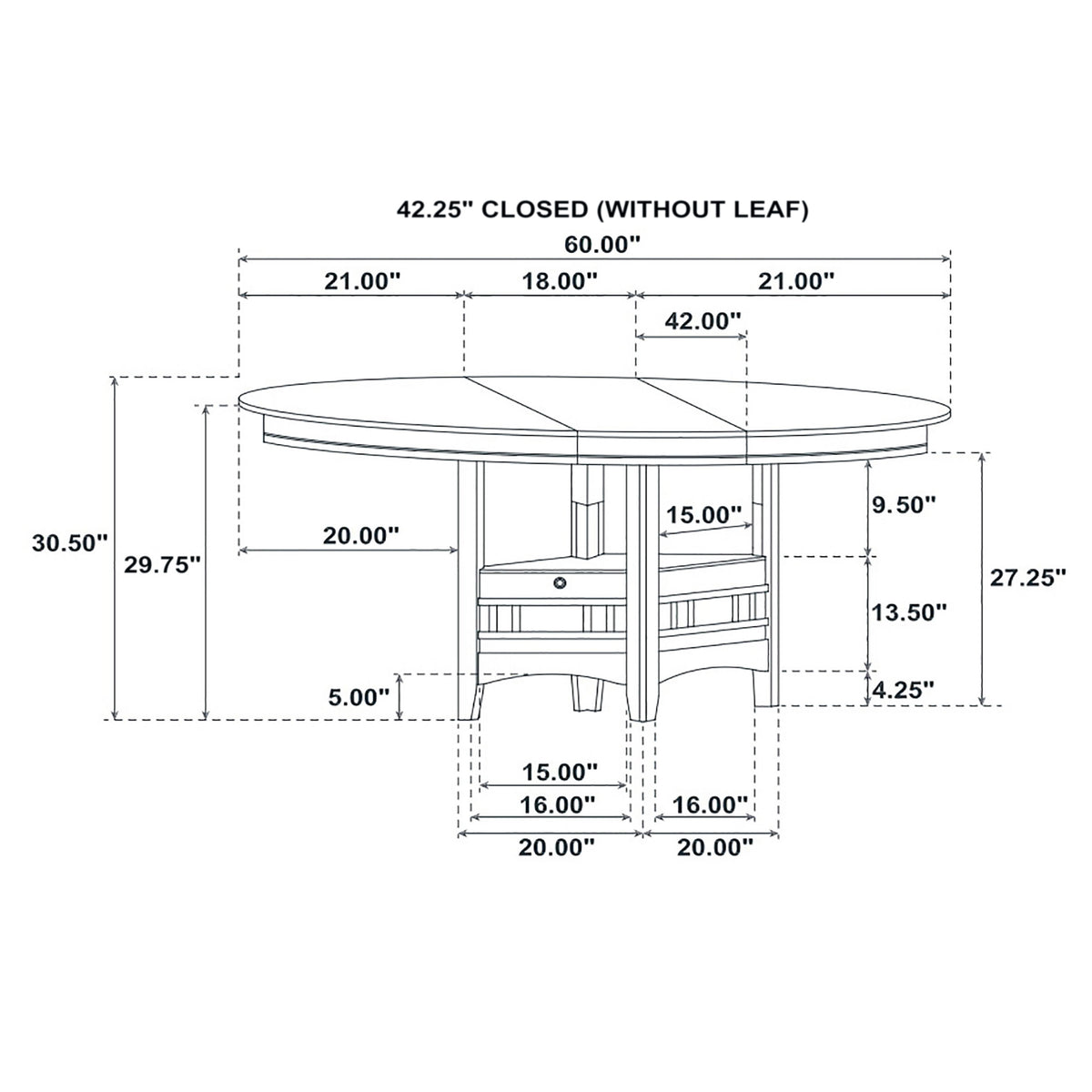 Lavon 5-piece Oval Extension Leaf Dining Set - Espresso