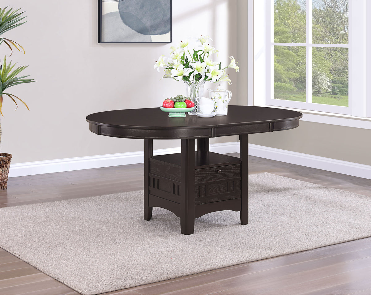 Lavon Oval 60-inch Wood Extension Leaf Dining Table - Espresso