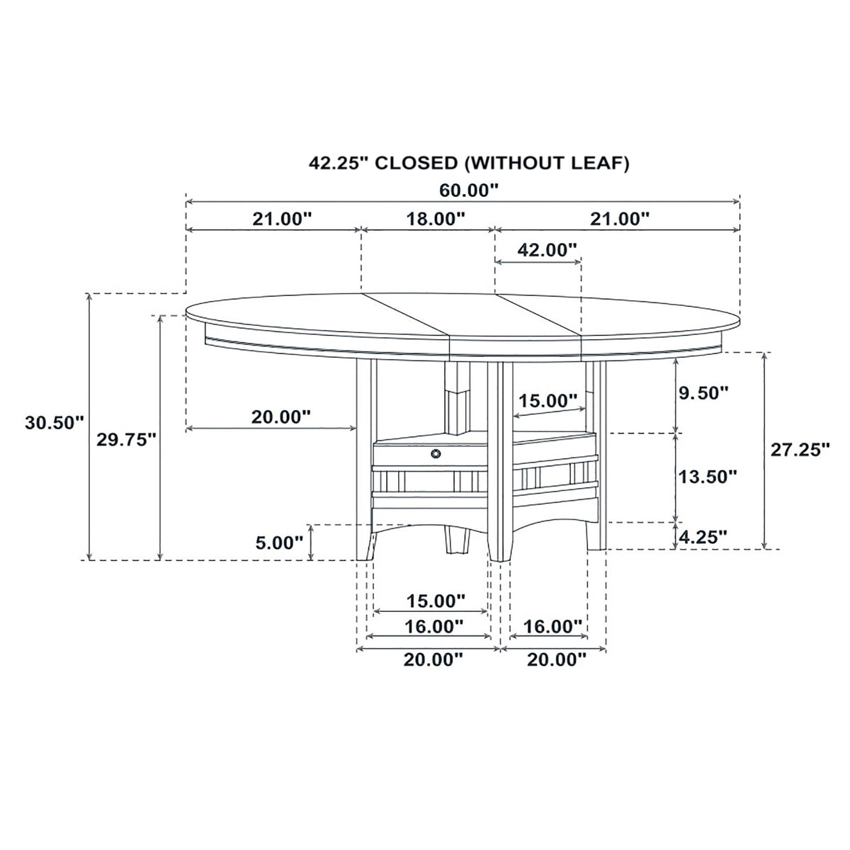 Lavon Oval 60-inch Wood Extension Leaf Dining Table - Espresso