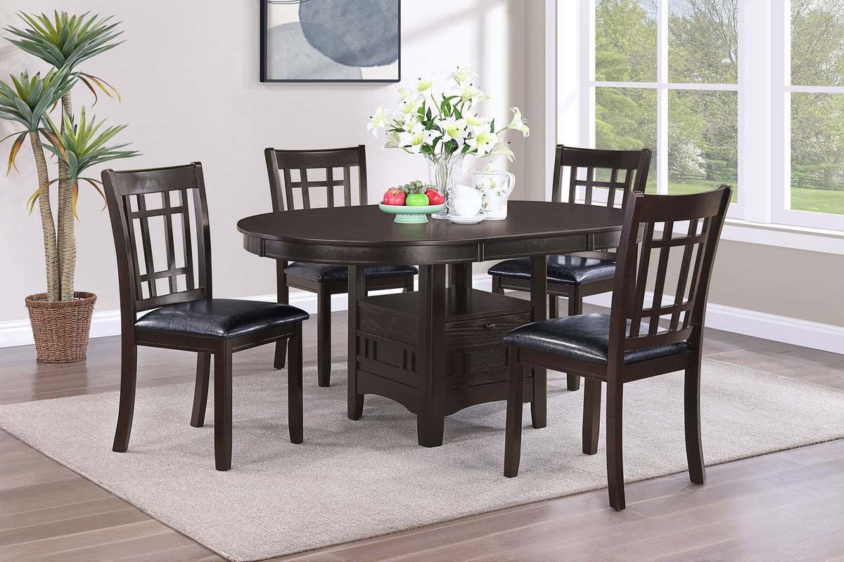 Lavon Oval 60-inch Wood Extension Leaf Dining Table - Espresso