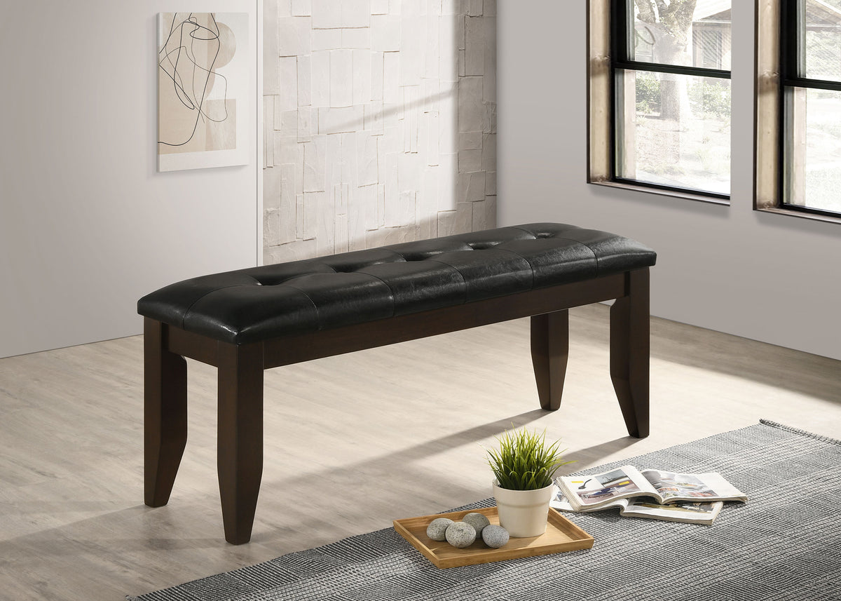 Dalila Upholstered Wood Dining Bench - Cappuccino