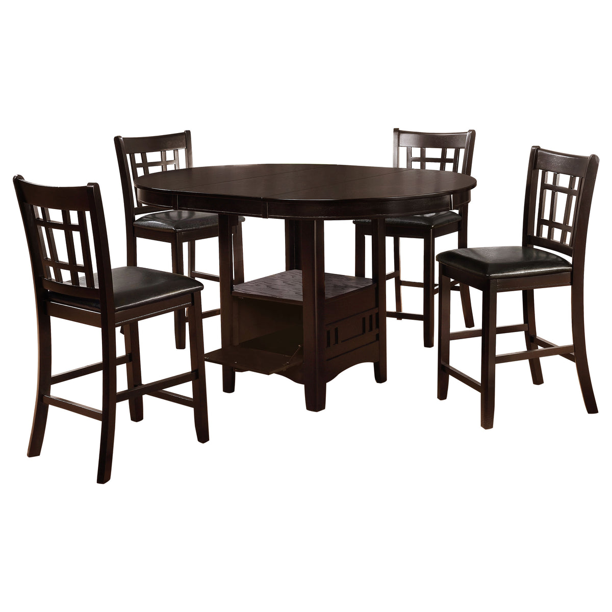 Lavon 5-piece Oval Counter Height Extension Dining Set - Espresso