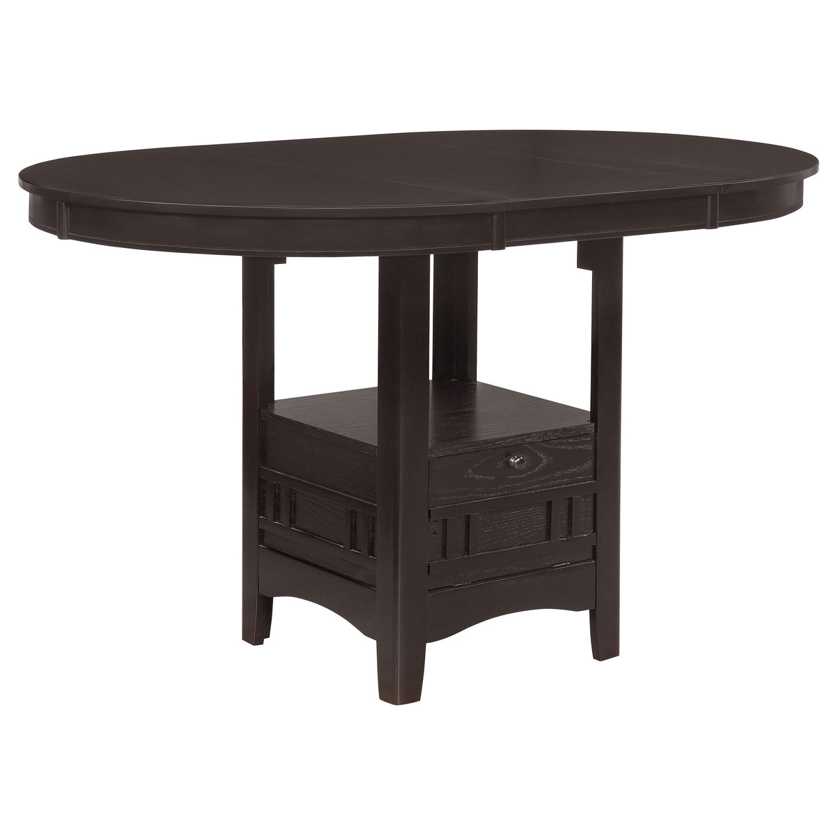 Lavon Oval 60-inch Counter Height Extension Dining Table - Espresso