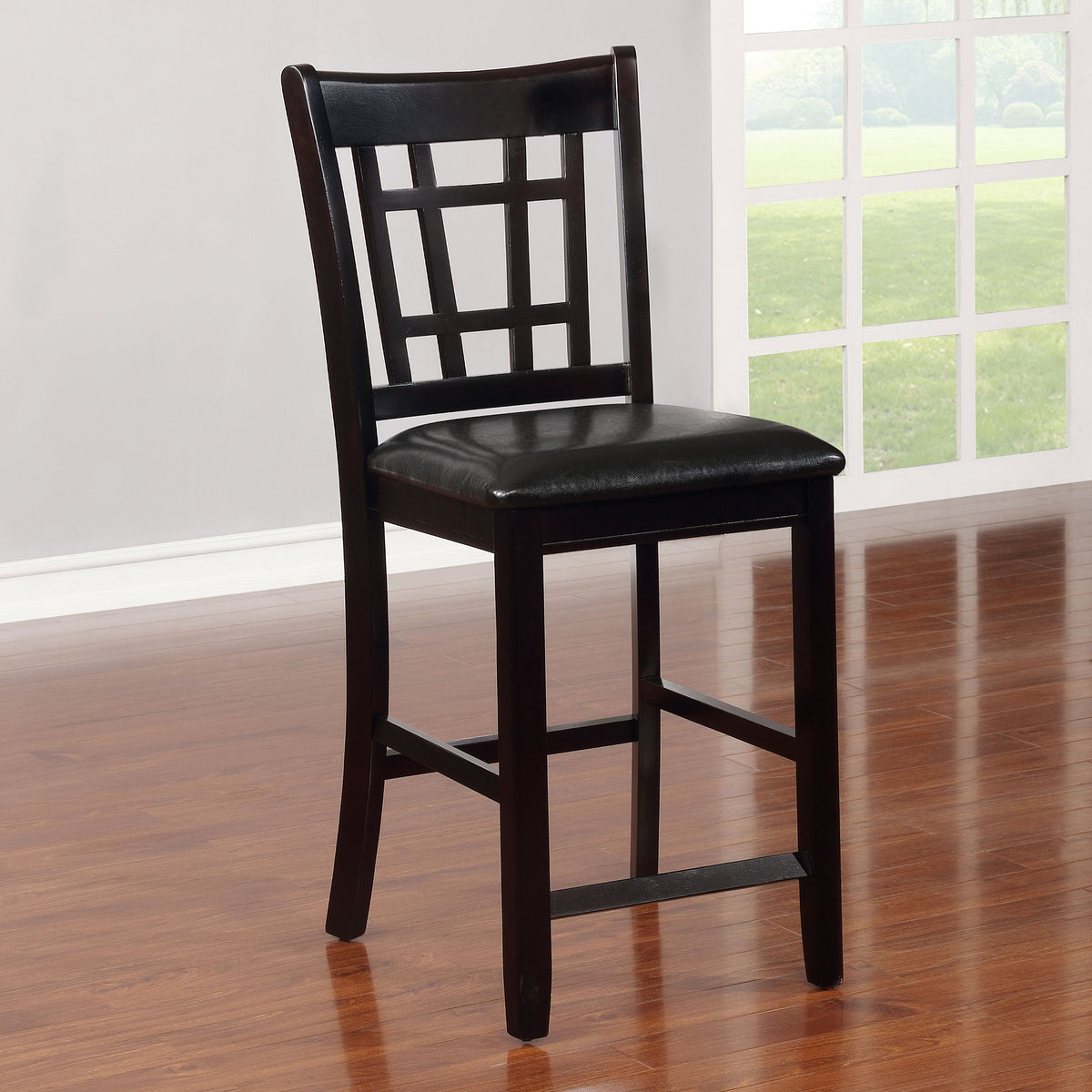 Lavon Wood Counter Height Dining Chair (Set of 2) - Black and Espresso