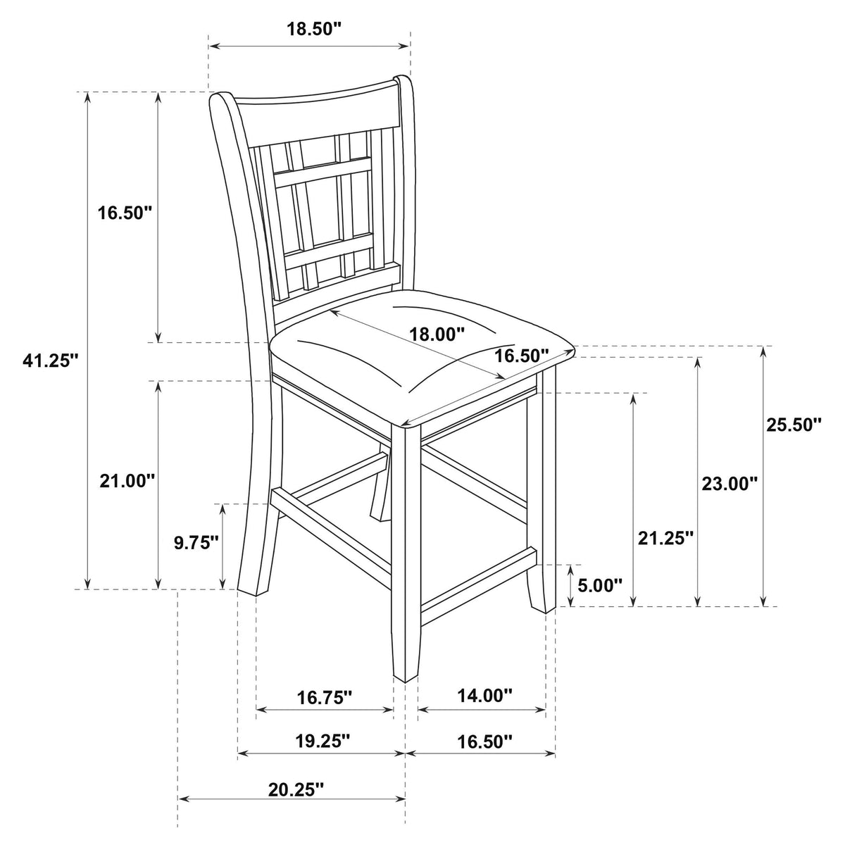 Lavon Wood Counter Height Dining Chair (Set of 2) - Black and Espresso
