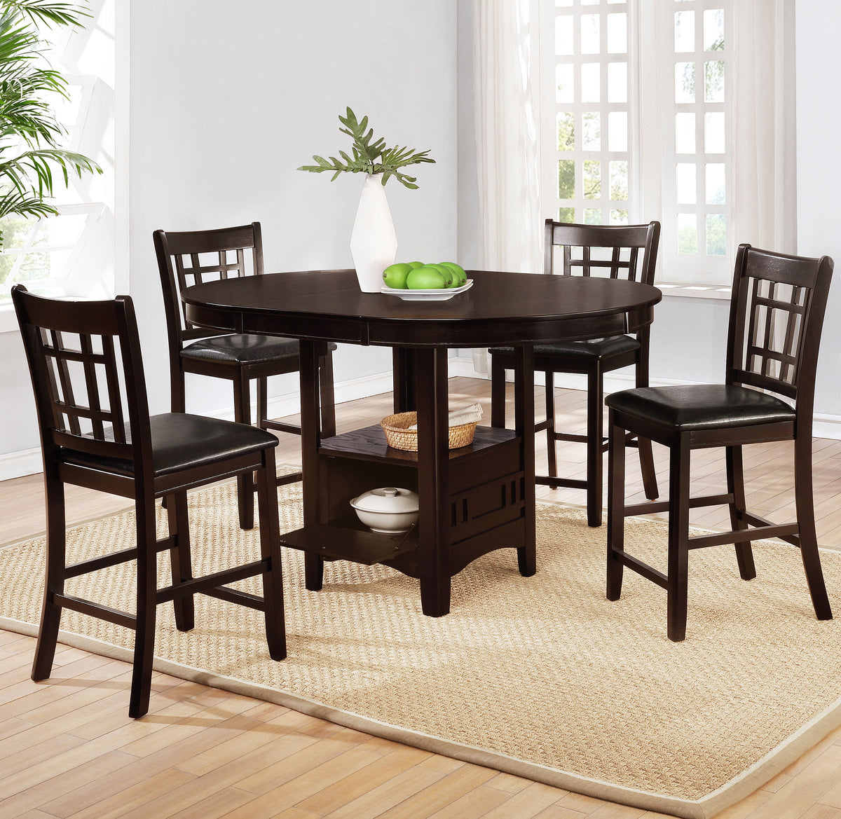Lavon Wood Counter Height Dining Chair (Set of 2) - Black and Espresso