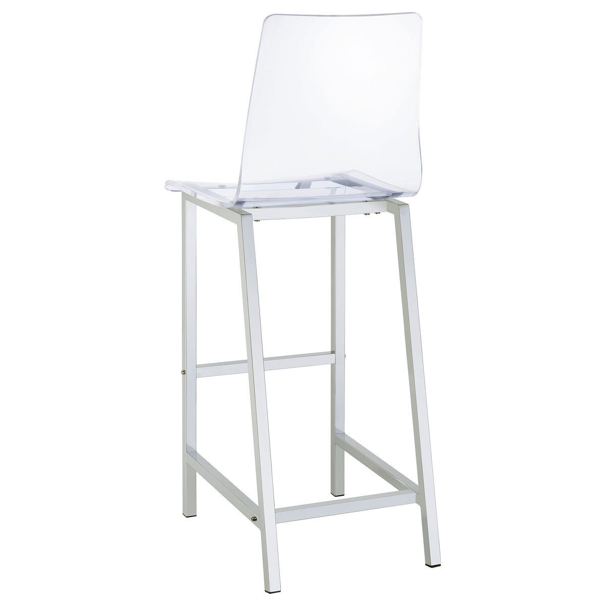 Tolbert 5-Piece Glass Top Bar Table Set with Acrylic Chairs Chrome