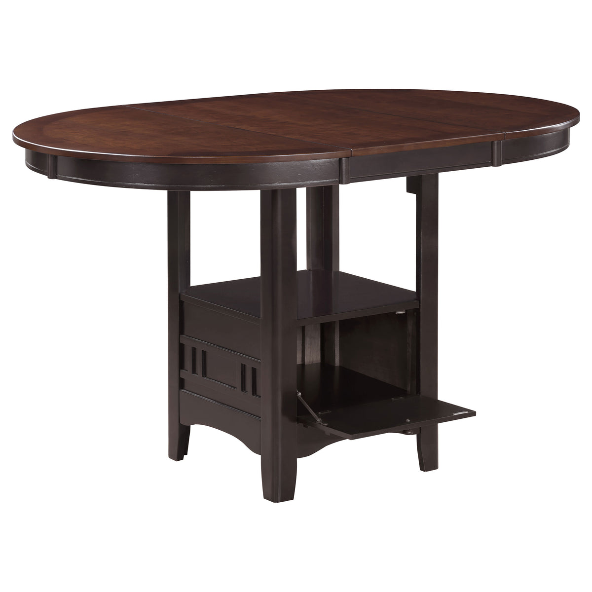Lavon 5-piece Oval Counter Height Extension Dining Set - Light Chestnut