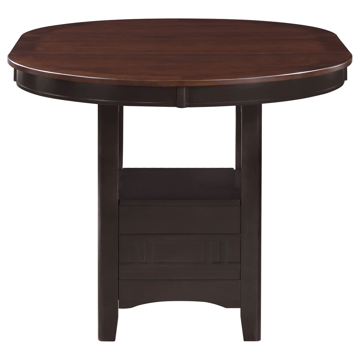 Lavon Oval 60-inch Counter Height Extension Dining Table - Light Chestnut and Espresso