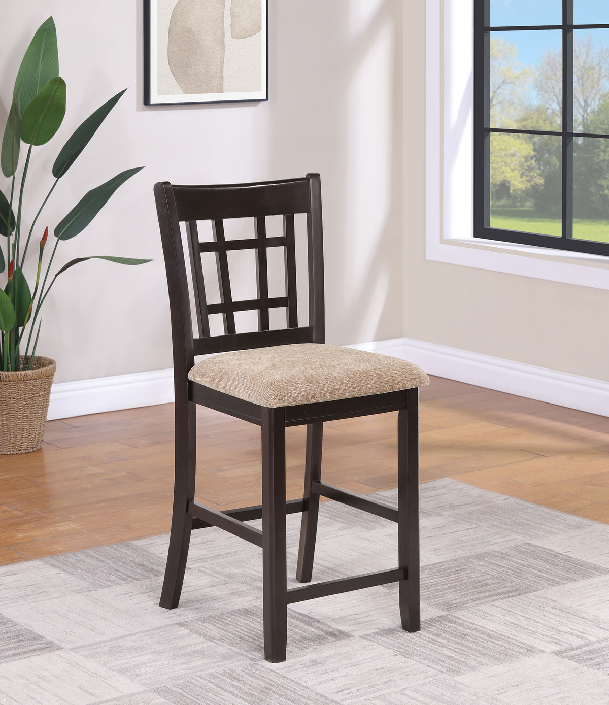 Lavon Wood Counter Height Dining Chair (Set of 2) - Tan and Espresso
