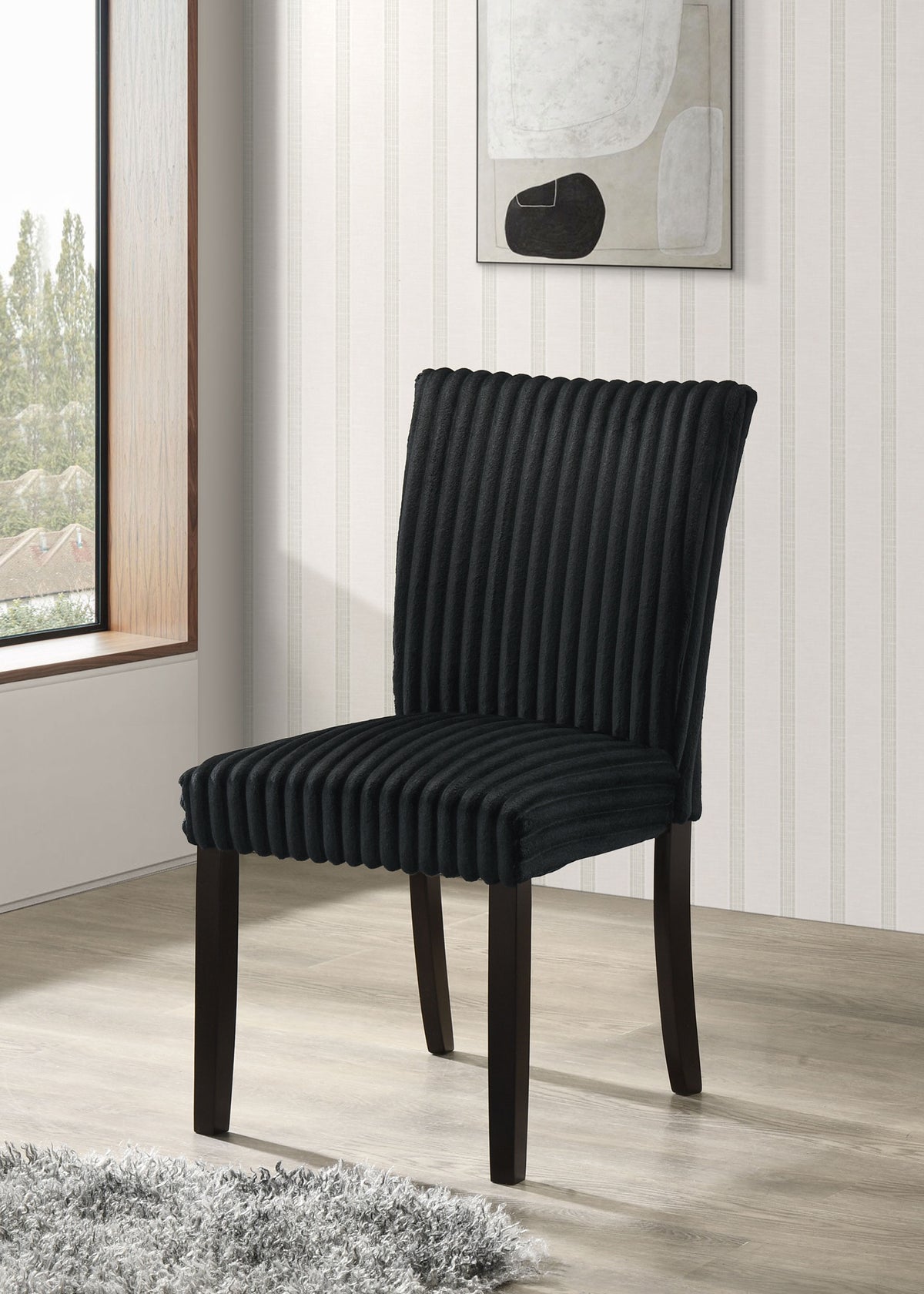 Dermott Upholstered Parson Dining Side Chair (Set of 2) - Black