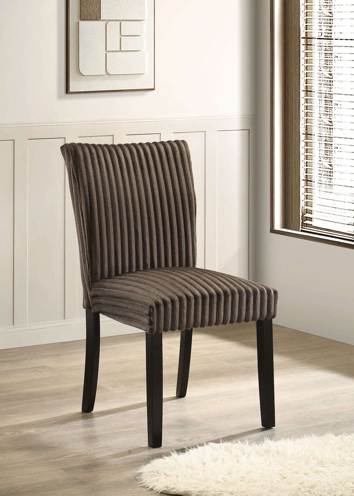 Dermott Upholstered Parson Dining Side Chair (Set of 2) - Chocolate