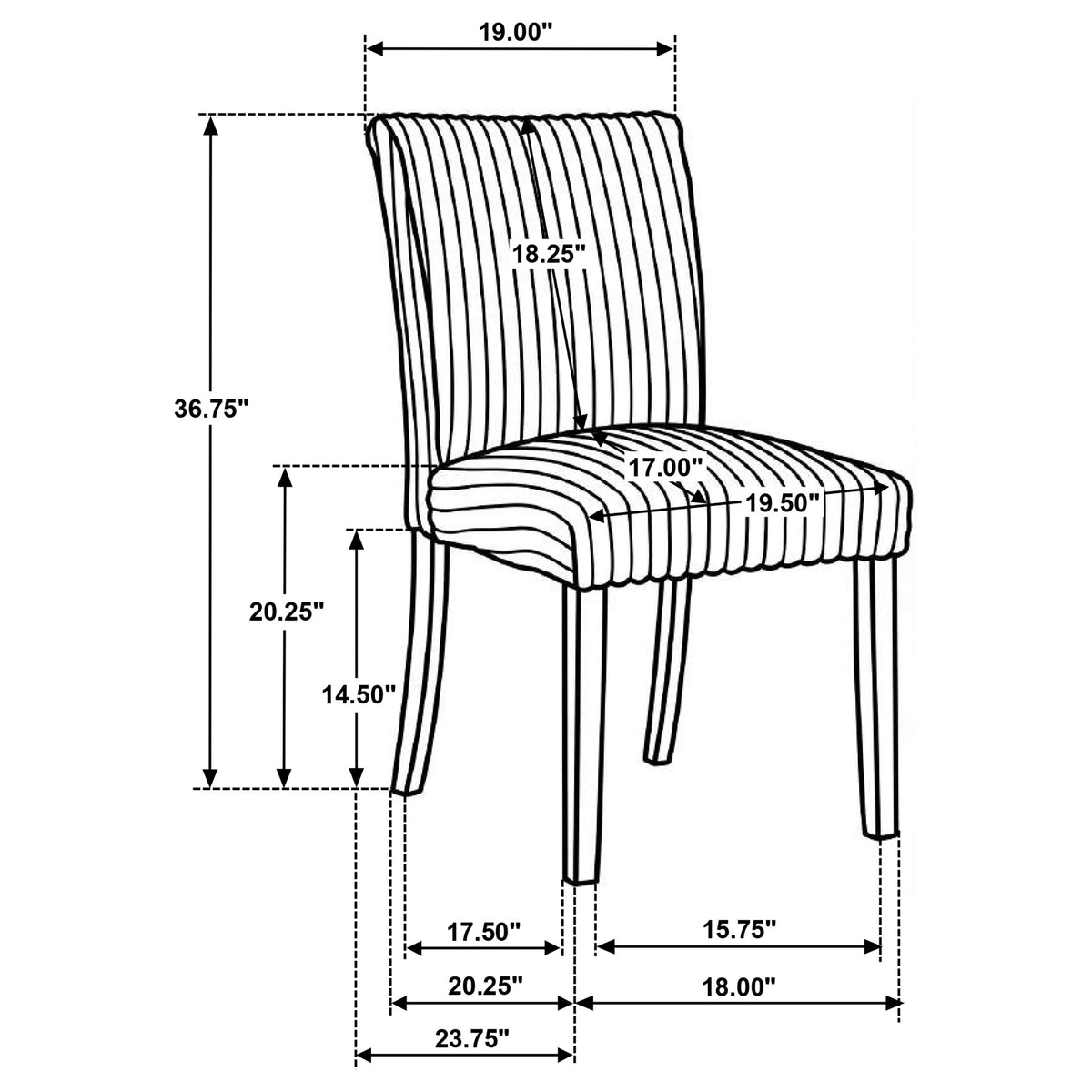 Dermott Upholstered Parson Dining Side Chair (Set of 2) - Cream