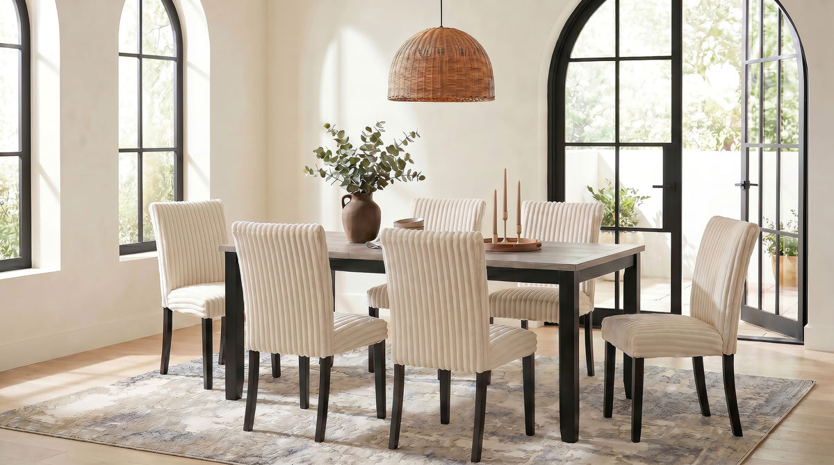 Dermott Upholstered Parson Dining Side Chair (Set of 2) - Cream