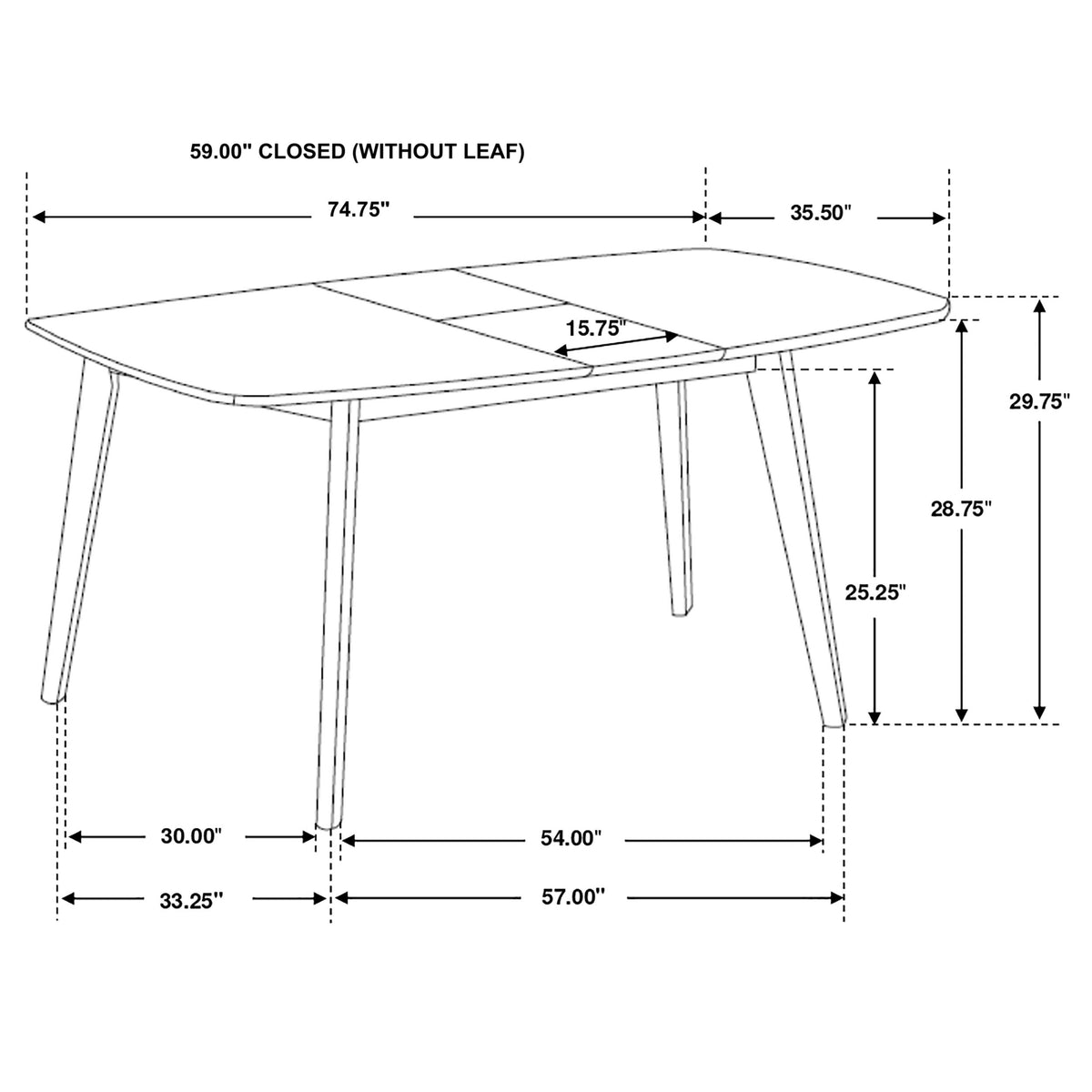 Redbridge Rectangular 5-piece Dining Set Natural Walnut