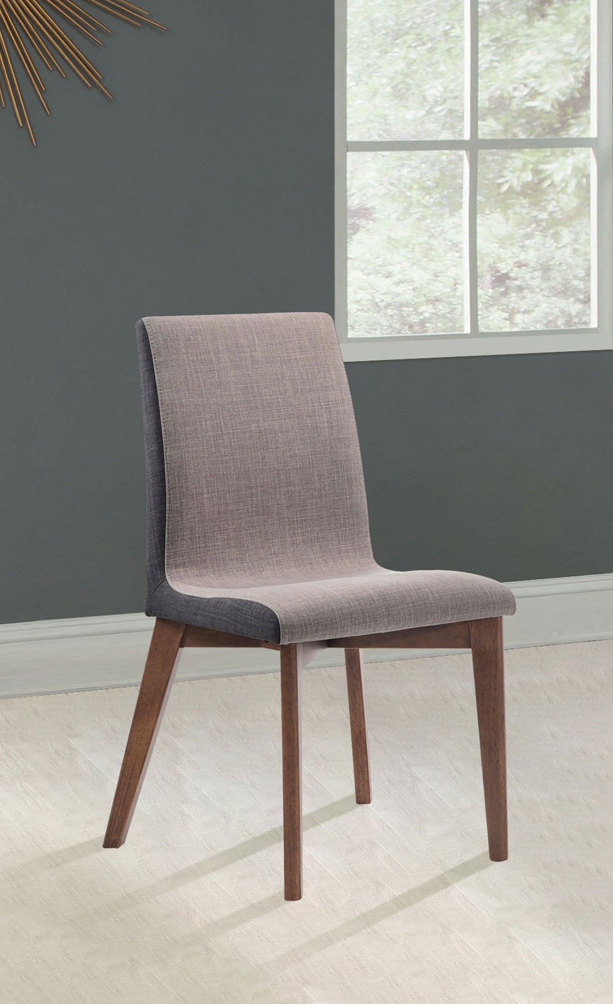 Redbridge Fabric Dining Side Chair Walnut (Set of 2)