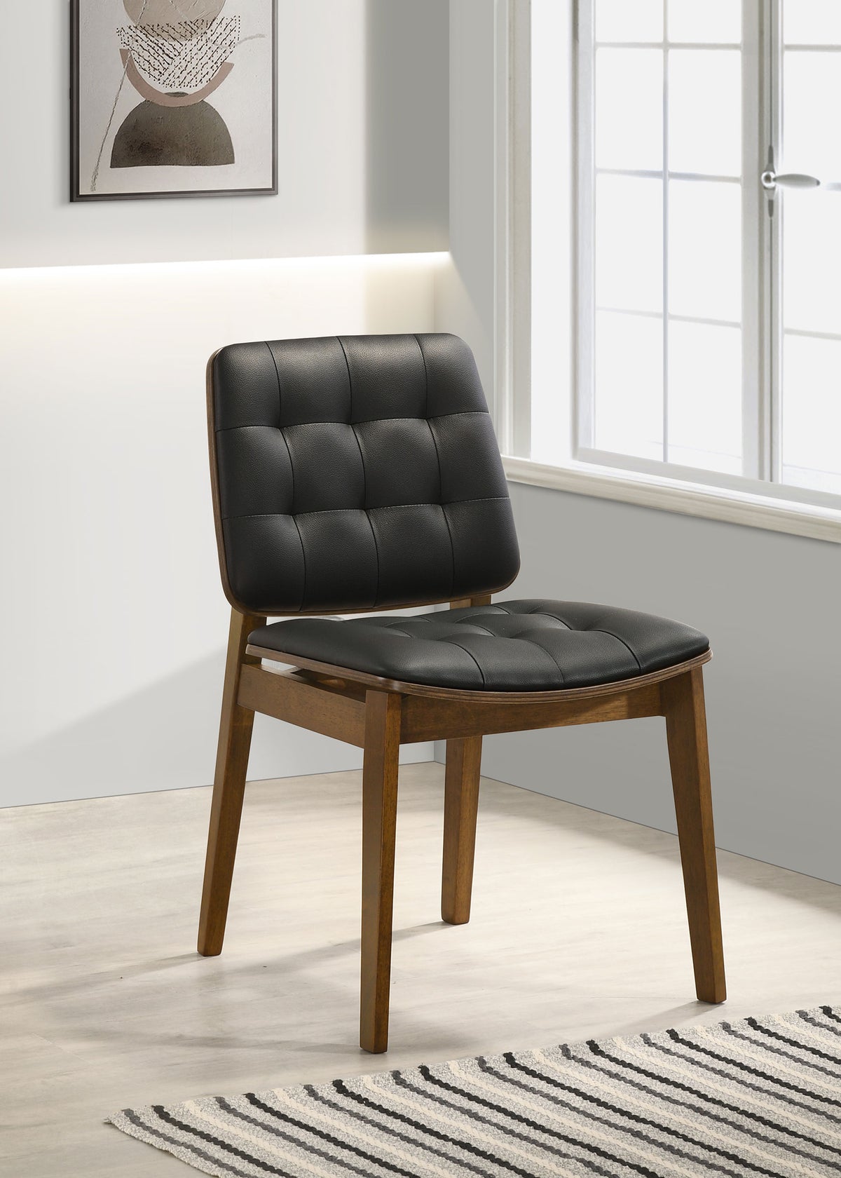 Redbridge Faux Leather Dining Side Chair Walnut (Set of 2)