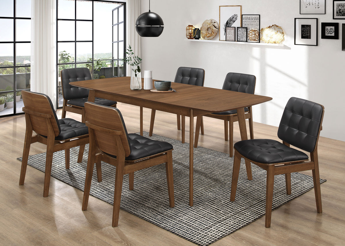 Redbridge Faux Leather Dining Side Chair Walnut (Set of 2)
