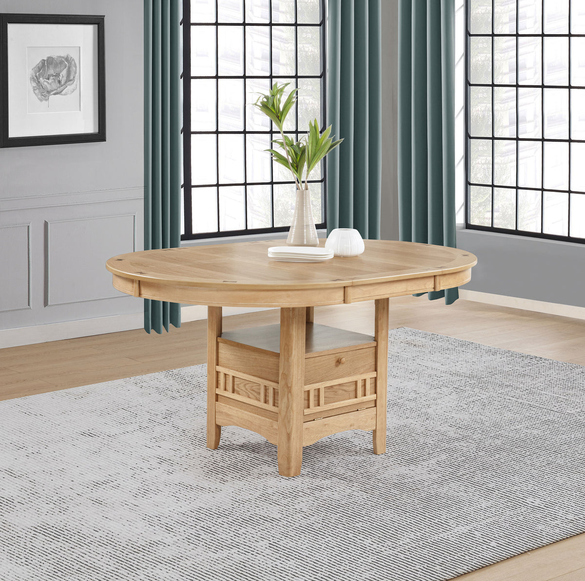 Lavon Oval 60-inch Wood Extension Leaf Dining Table - Light Oak