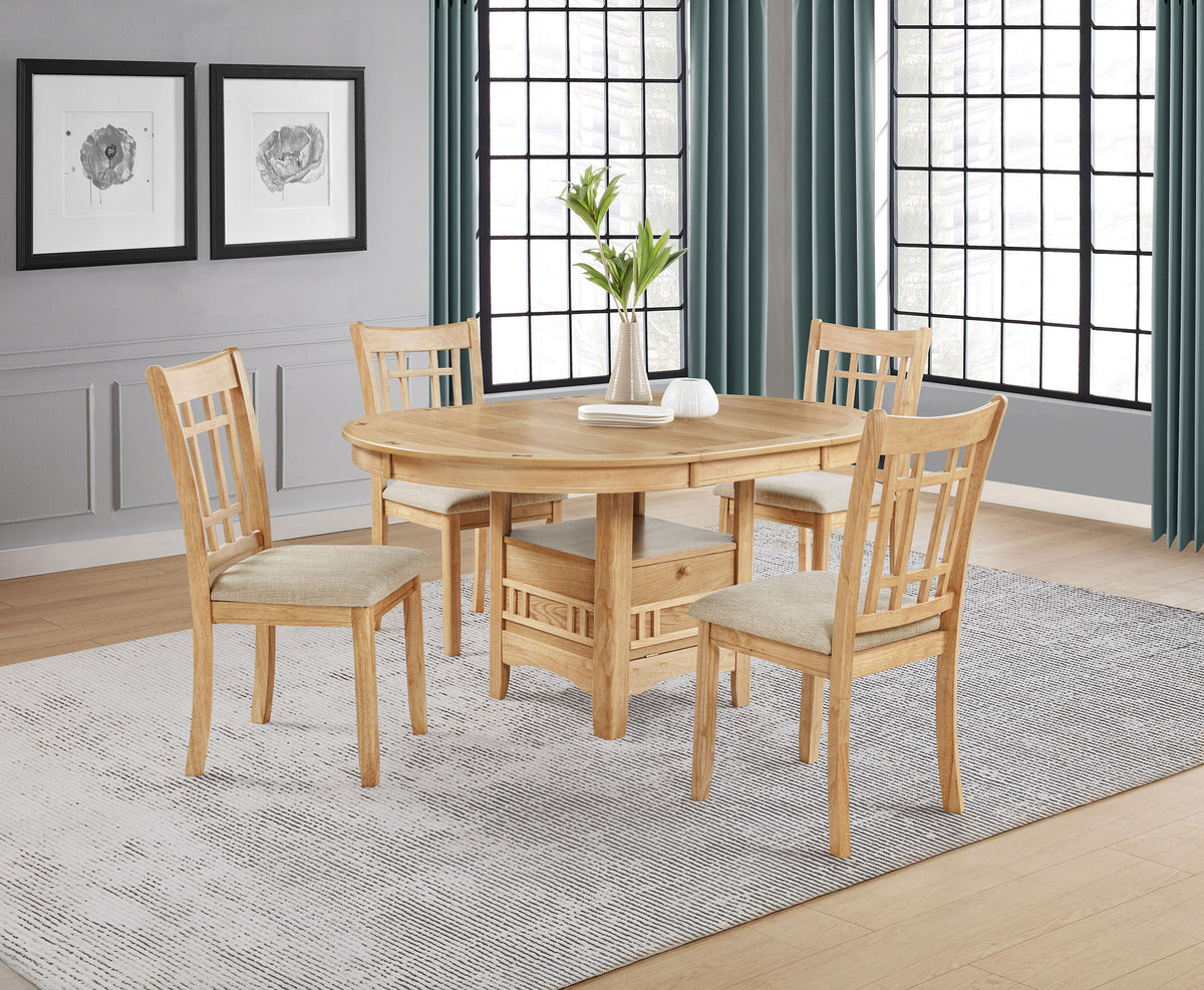 Lavon Oval 60-inch Wood Extension Leaf Dining Table - Light Oak