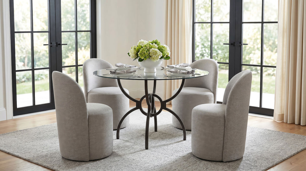 Aubrey Upholstered Barrel Dining Side Chair (Set of 2) - Beige