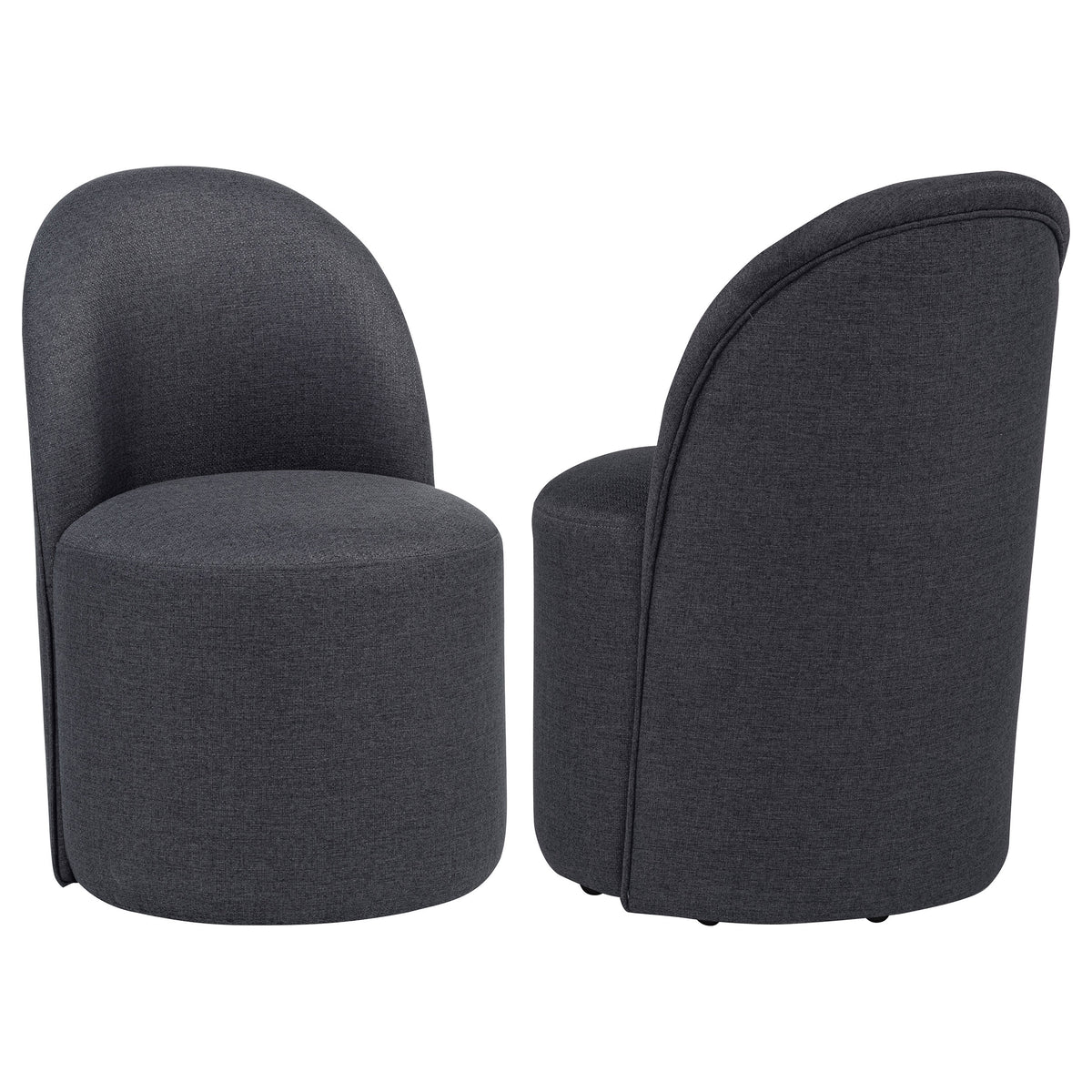 Aubrey Upholstered Barrel Dining Side Chair (Set of 2) - Charcoal