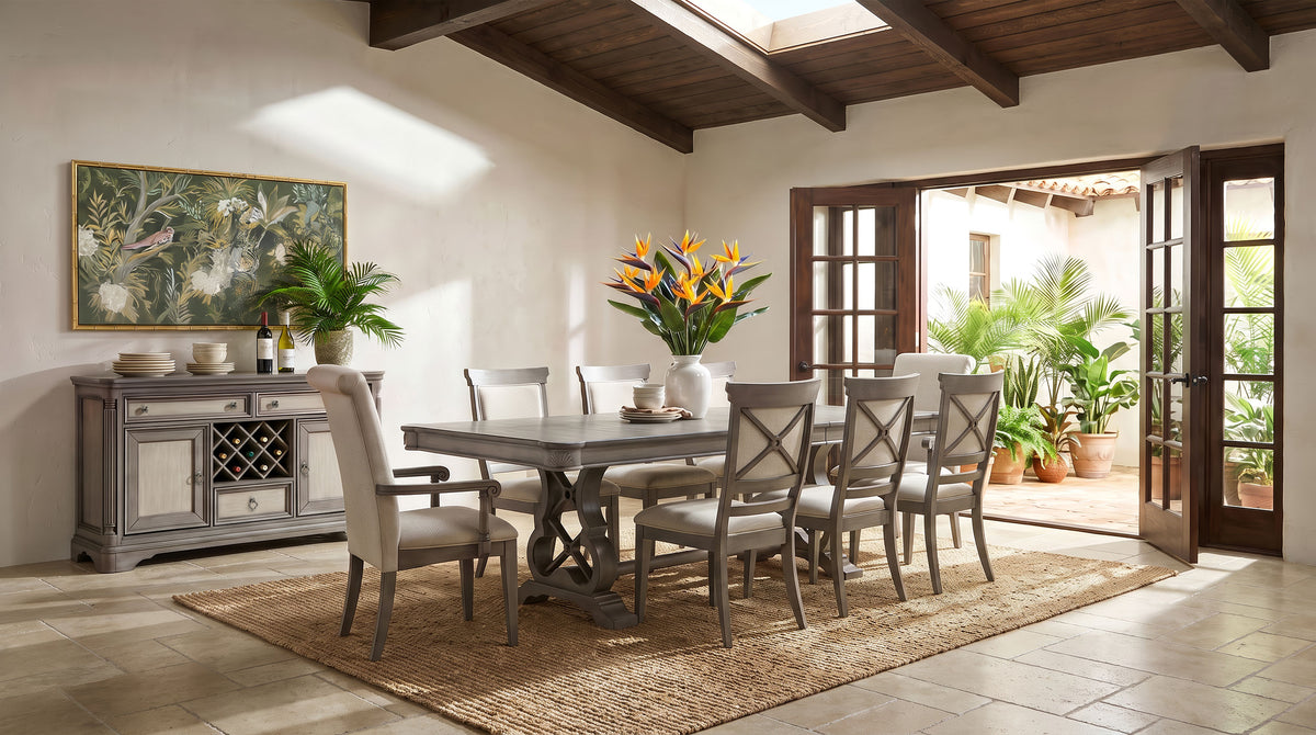 Cresswell Upholstered Dining Arm Chair Tan (Set of 2)