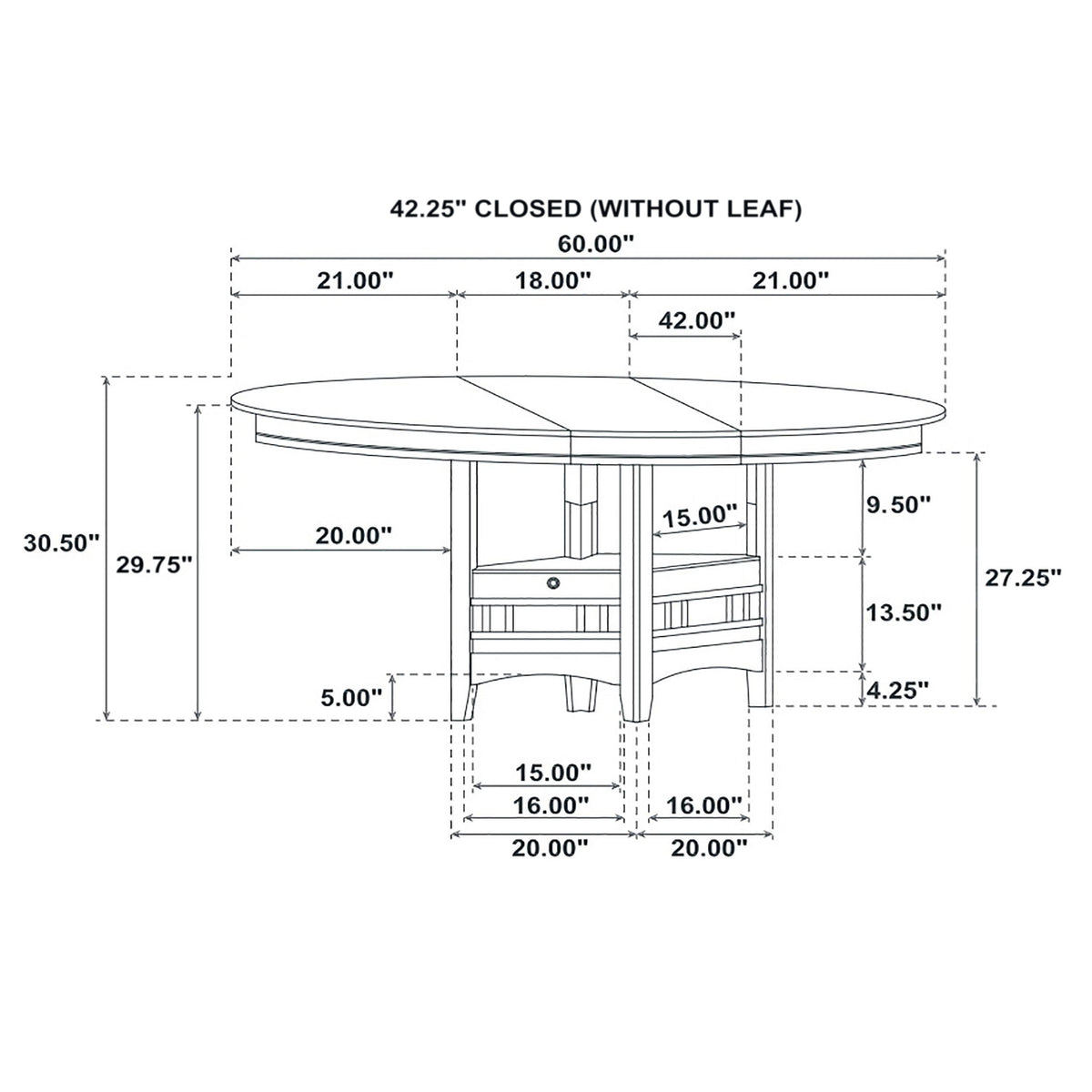 Lavon 5-piece Oval Extension Leaf Dining Set - Medium Grey