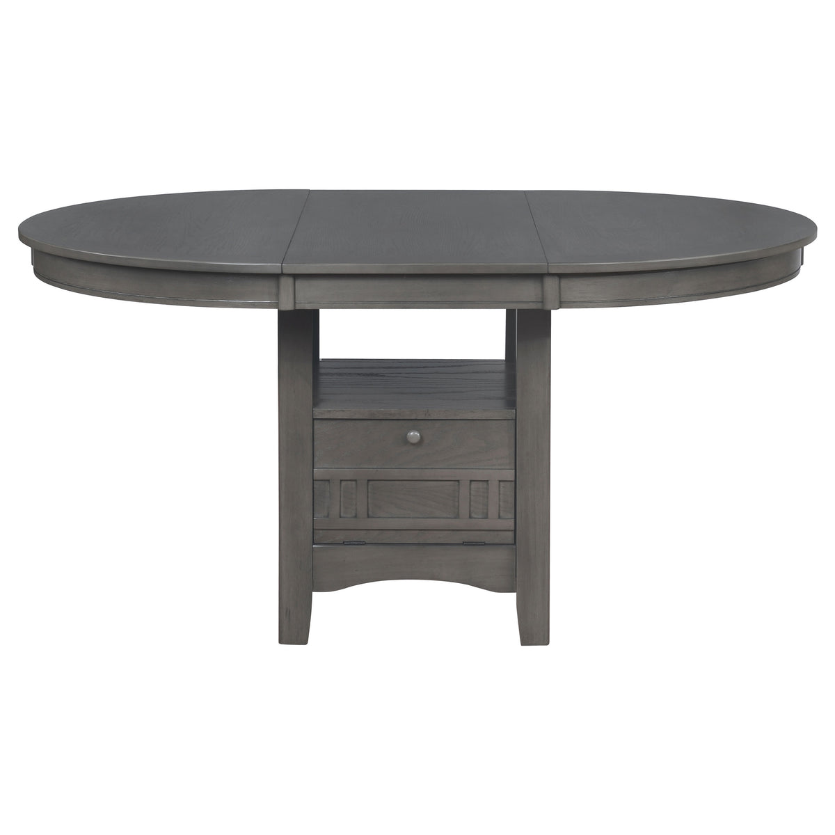 Lavon Oval 60-inch Wood Extension Leaf Dining Table - Medium Grey