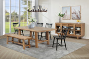 Middleton 6-piece Extension Leaf Dining Set Brown - Natural and Black