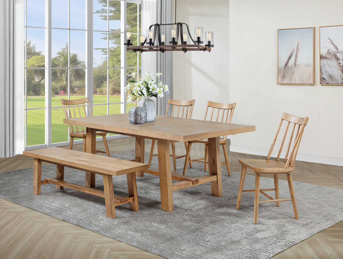Middleton 6-piece Extension Leaf Dining Set Brown - Natural