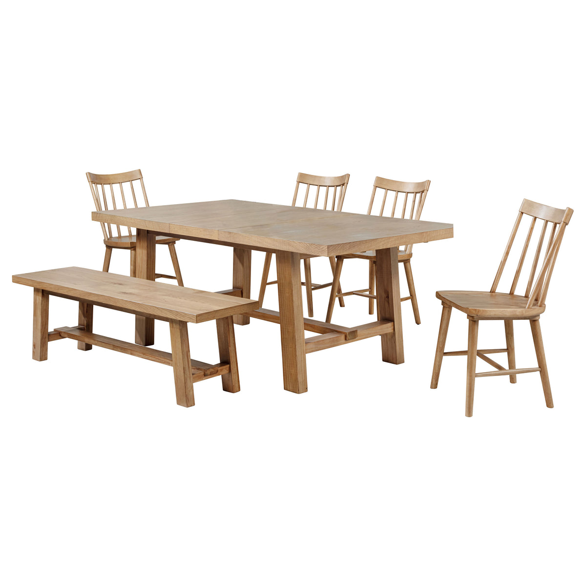 Middleton 6-piece Extension Leaf Dining Set Brown - Natural