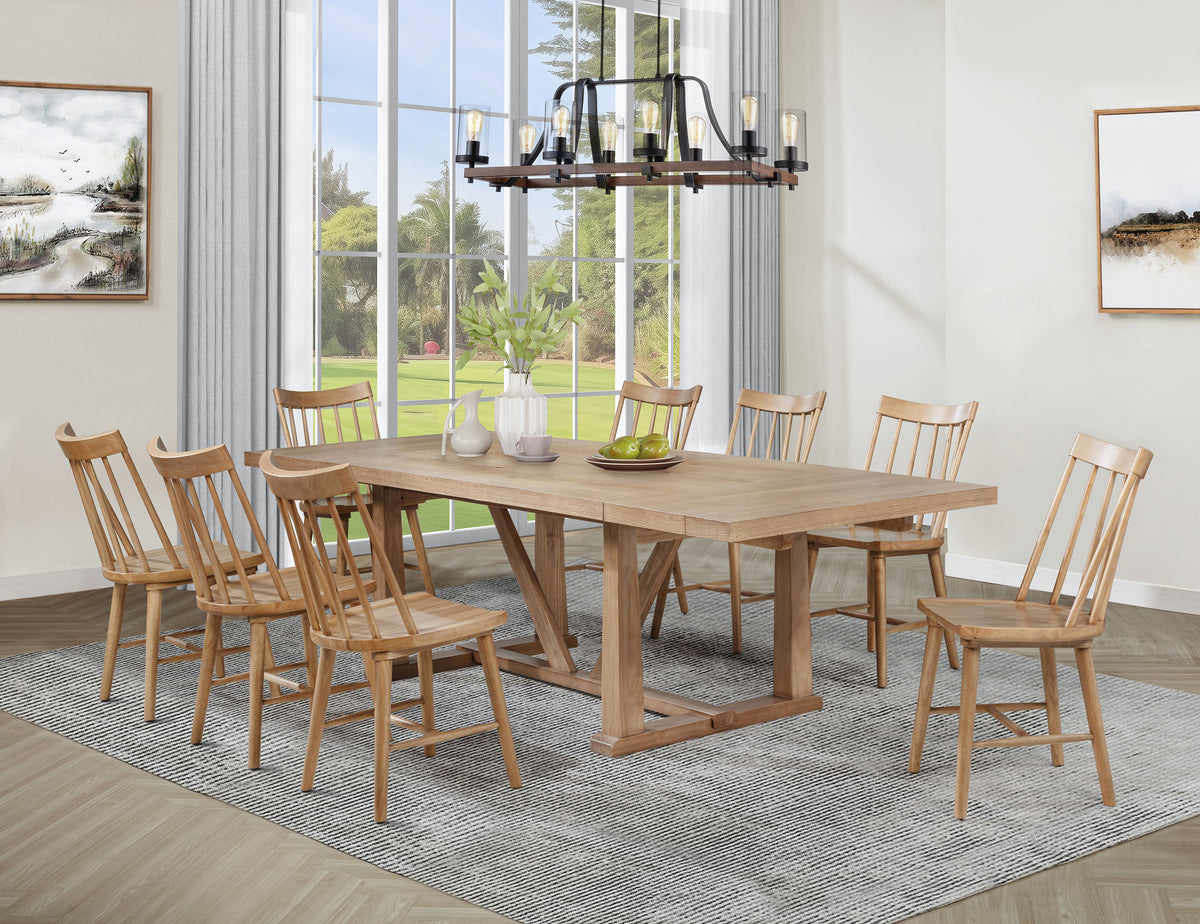 Middleton 9-piece Extension Leaf Dining Set Brown - Natural