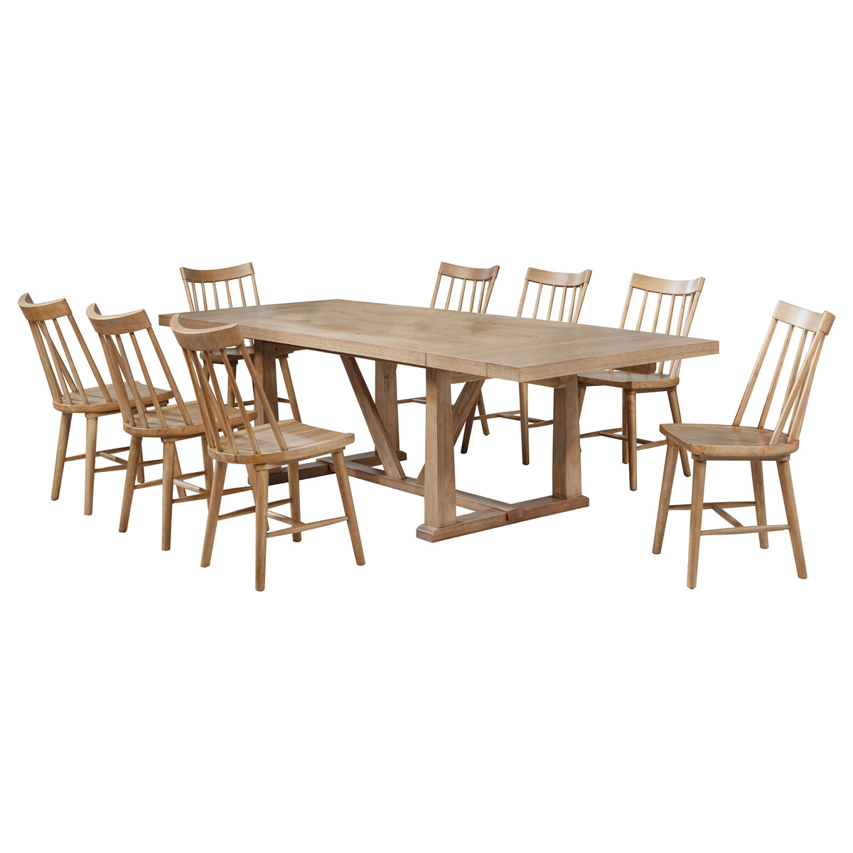 Middleton 9-piece Extension Leaf Dining Set Brown - Natural