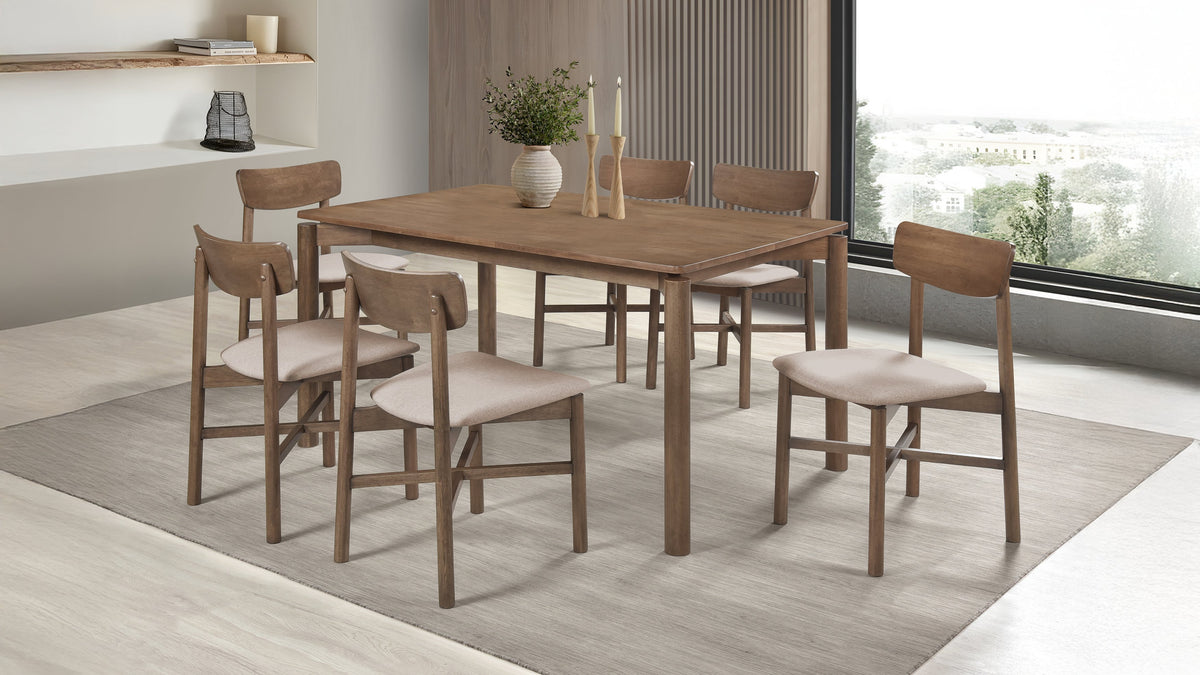 Parkridge 7-piece 59-inch Wood Dining Set - Natural Walnut