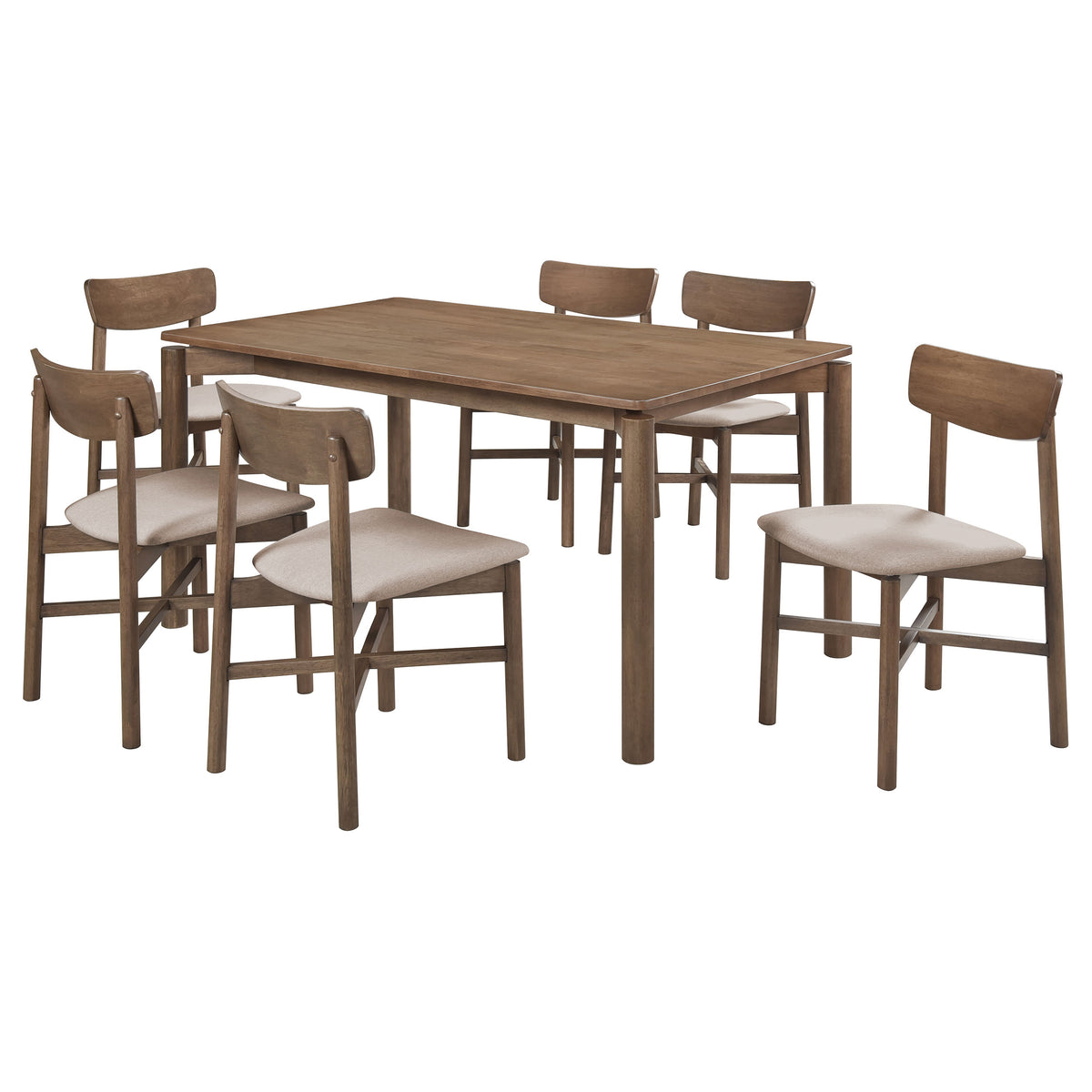 Parkridge 7-piece 59-inch Wood Dining Set - Natural Walnut