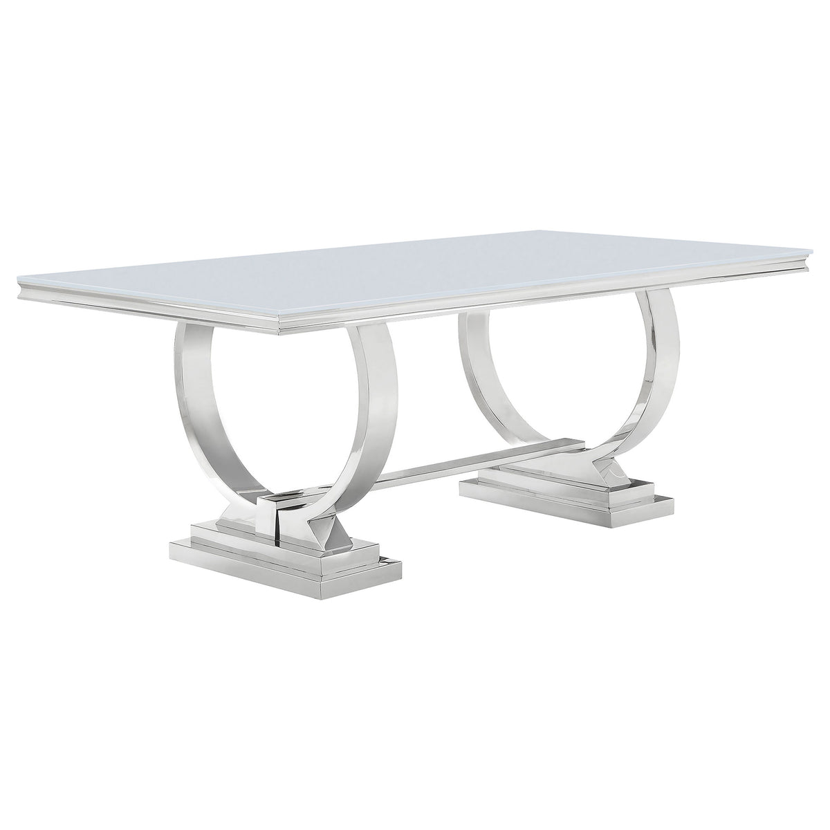 Antoine 7-piece Tempered Glass Dining Set Cream White Chairs