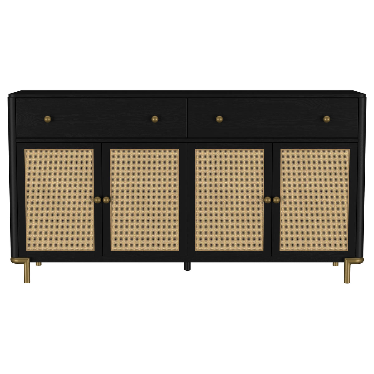 Arini 2-drawer Cane Door Dining Sideboard Server - Black