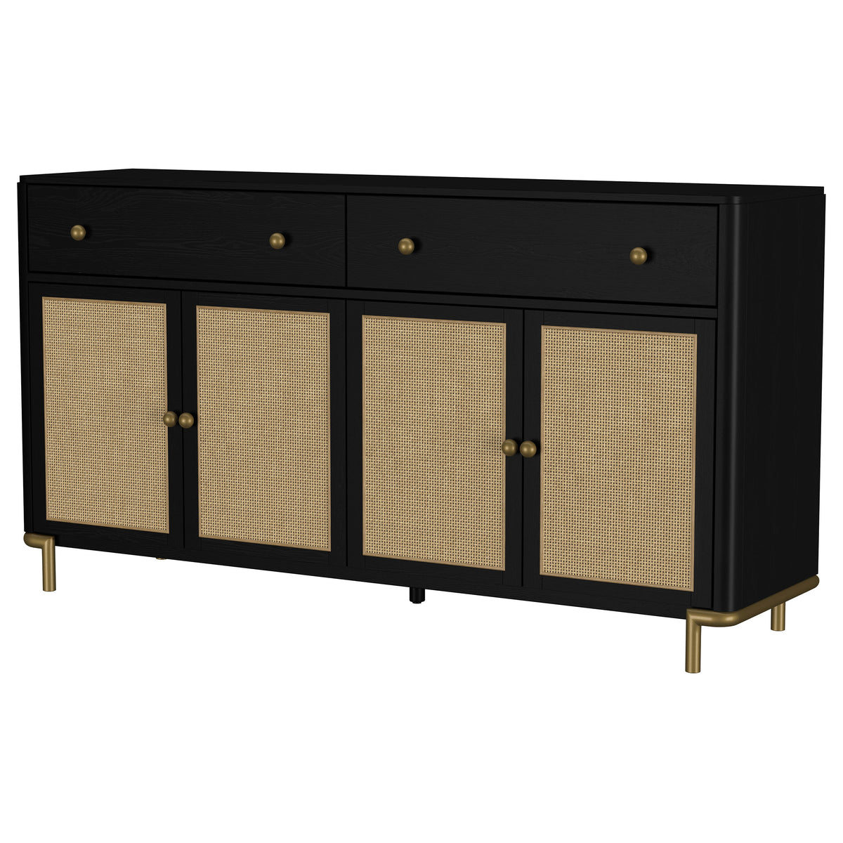 Arini 2-drawer Cane Door Dining Sideboard Server - Black
