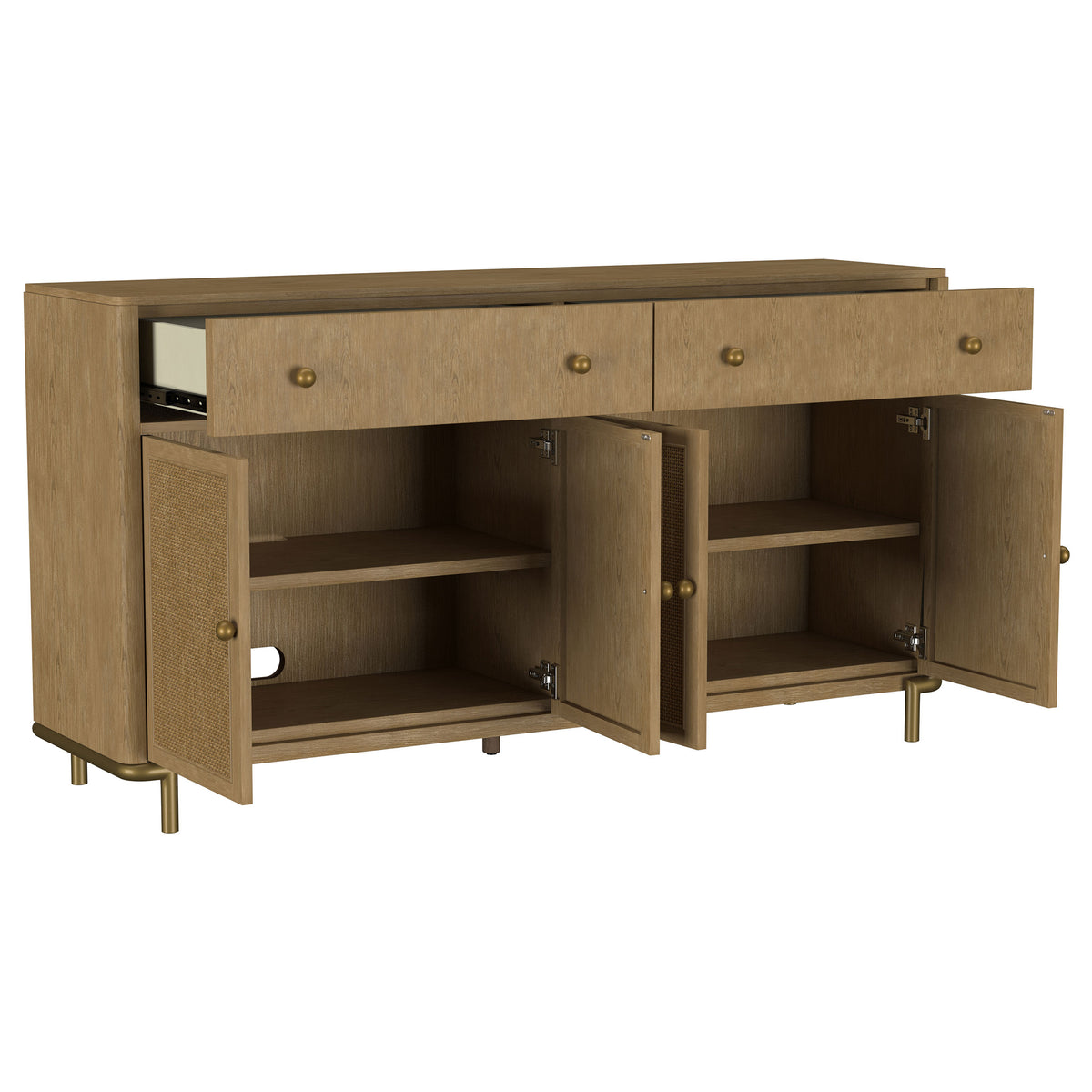 Arini 2-drawer Cane Door Dining Sideboard Server - Sand Wash