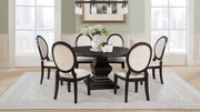 Twyla 7-piece Round Wood Dining Room Table Set Dark Cocoa
