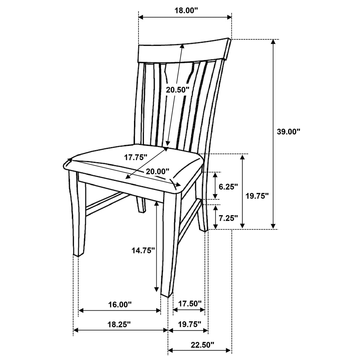 Hartville Dining Side Chair Natural Light Brown (Set of 2)