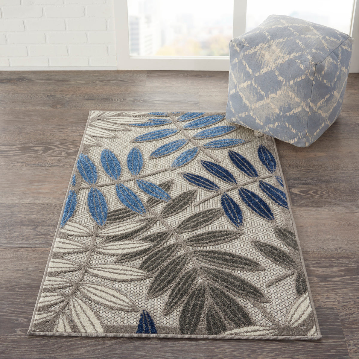 Aloha ALH18 Grey Blue Rug - room scene