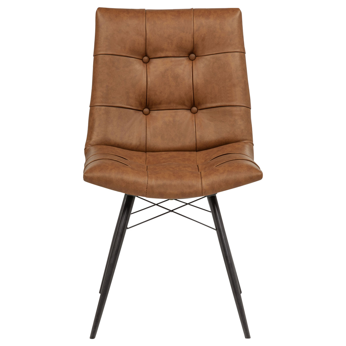 Aiken Faux Leather Upholstered Dining Side Chair (Set of 4) - Saddle Brown